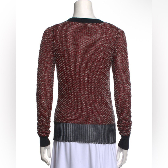 Alexander Wang knit Metallic black red pullover crewneck sweater top jumper Sm - Picture 3 of 9